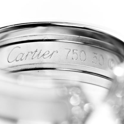 Cartier 18K White Gold Diamond 6.5mm Logo De Ring 50 5.25 4 of 5
