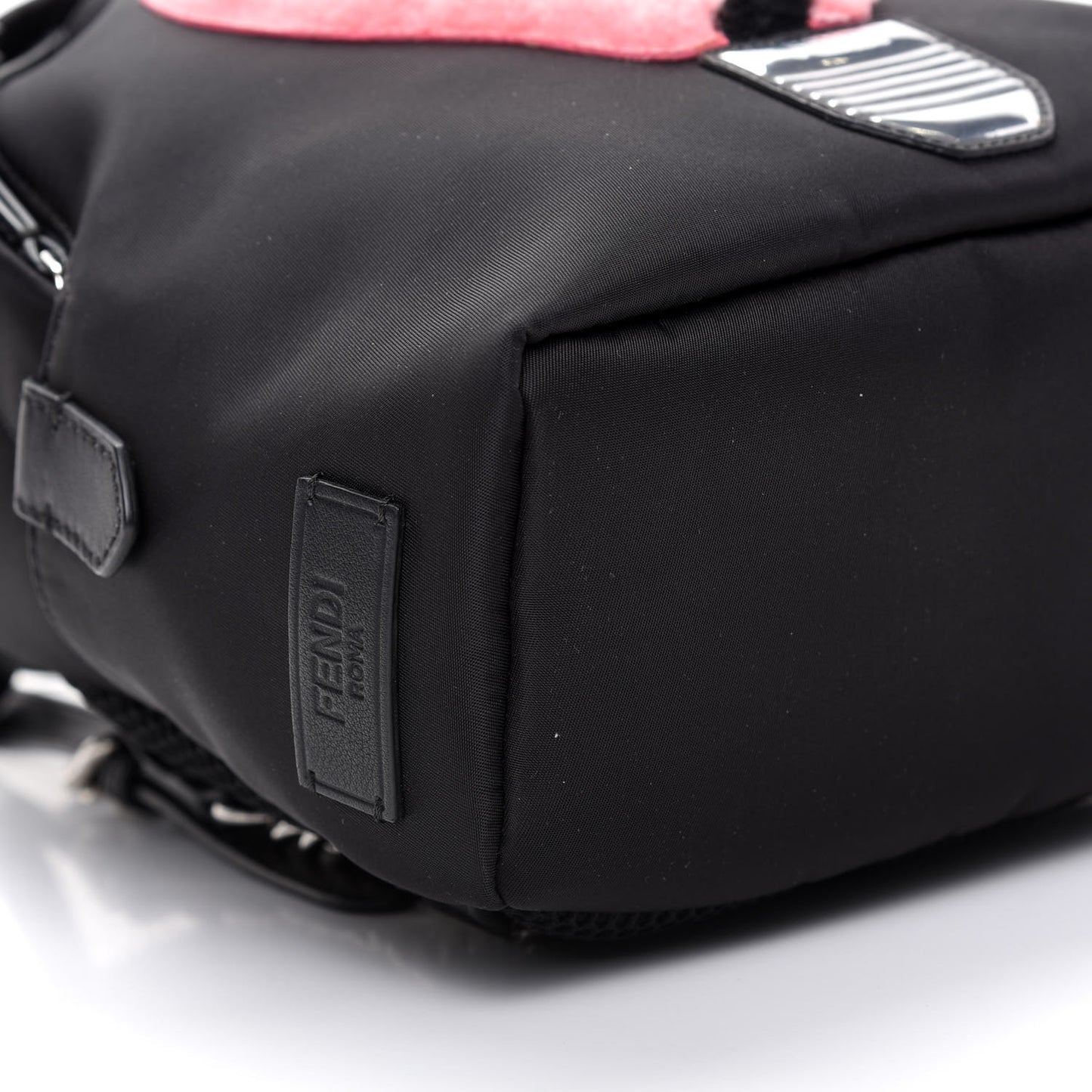 Nylon Shearling Vitello Dolce Lightbulb Mini Backpack Black Bubblegum