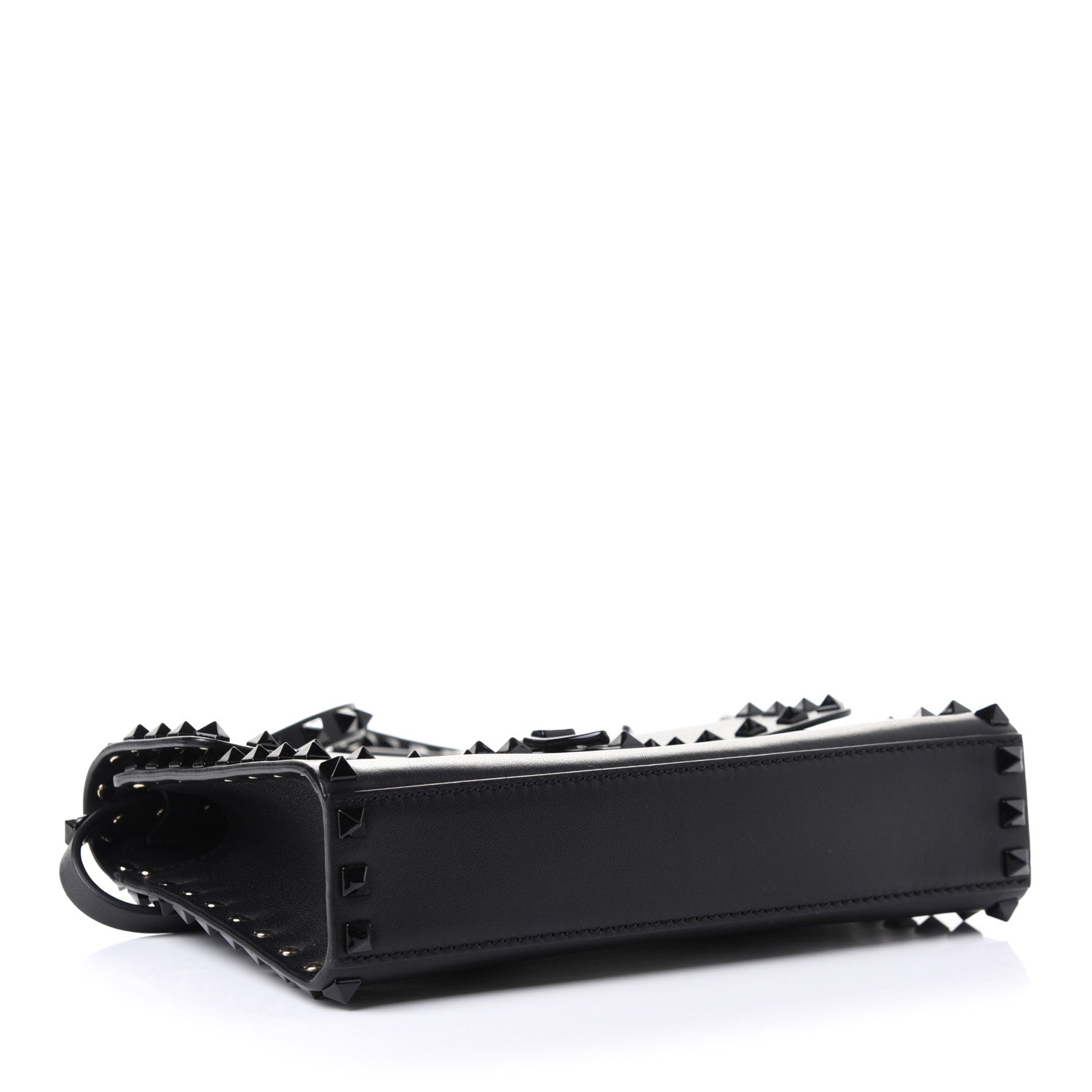 Valentino Garavani Vitello Monochrome Medium Rockstud Flip Lock Crossbody Bag Black 3 of 4