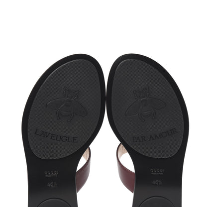 Gucci Calfskin GG Marmont Thong Sandals 40.5 Vintage Bordeaux 6 of 9