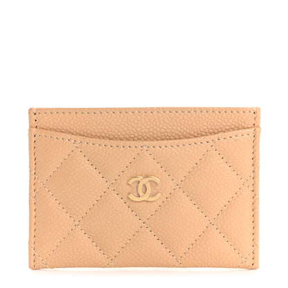 Chanel Caviar Quilted Card Holder Beige 1 of 9