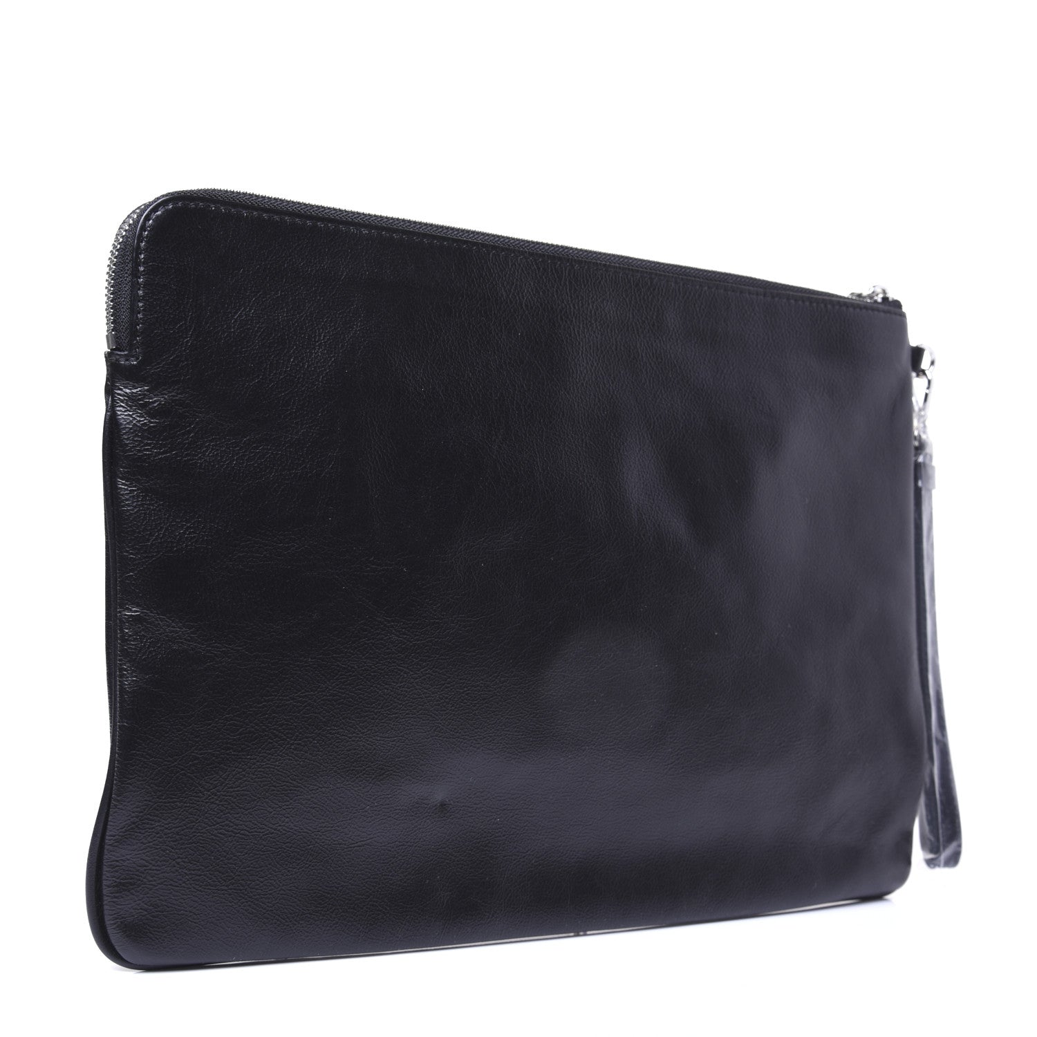 MCM Lambskin Studded Wristlet Pouch Black 3 of 11