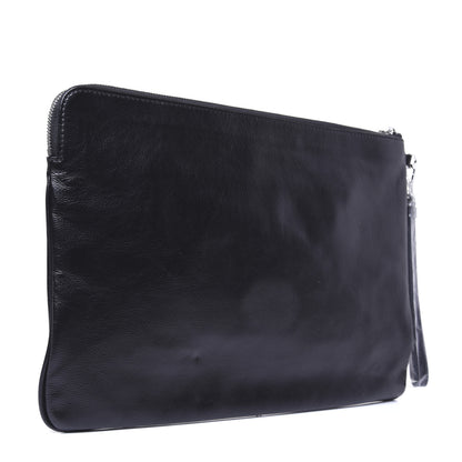 MCM Lambskin Studded Wristlet Pouch Black 3 of 11