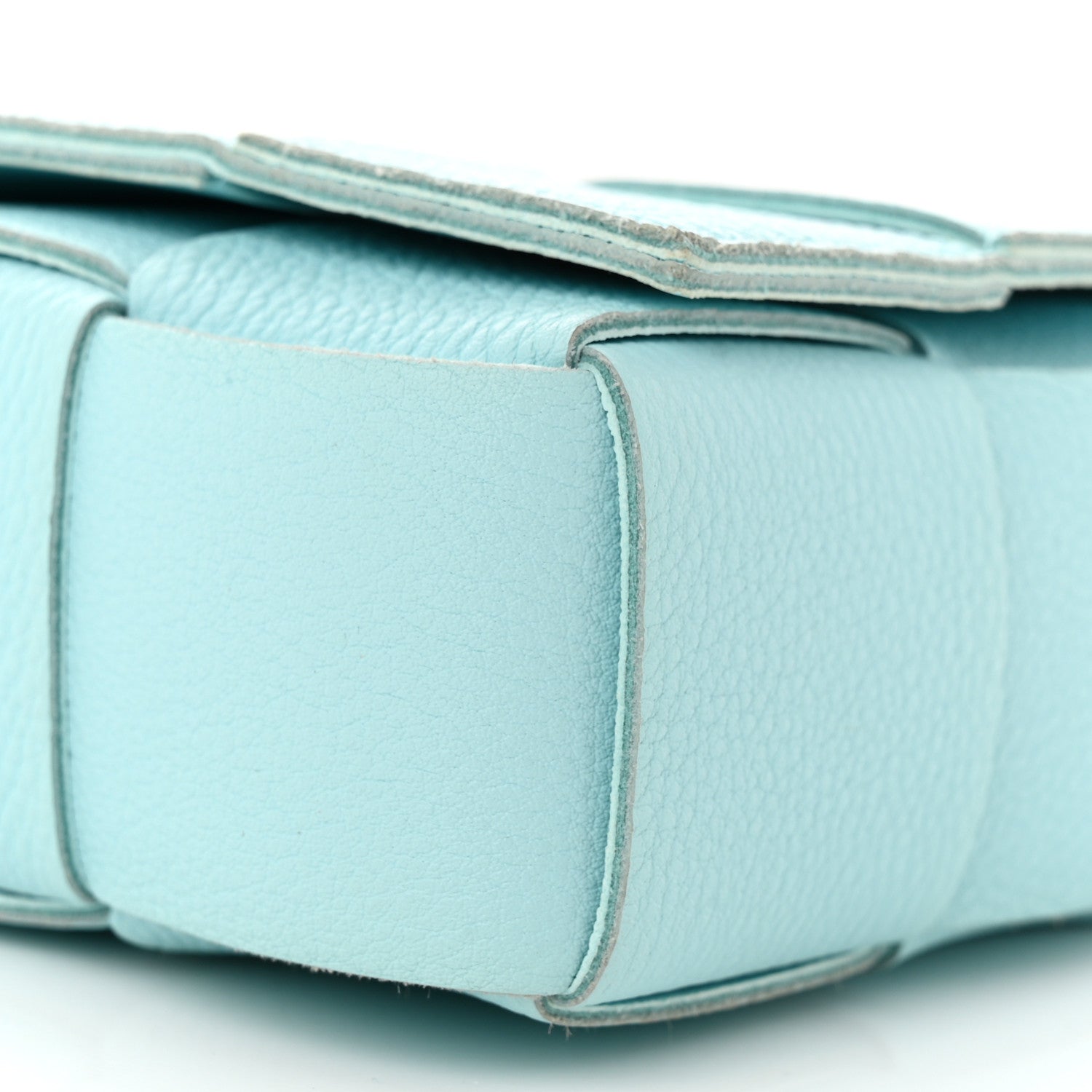 Bottega Veneta Grained Calfskin Maxi Intrecciato Cassette Crossbody Bag Pale Blue 10 of 10