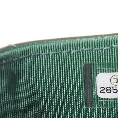 Chanel Lambskin Quilted Zip Card Holder Green 7 of 8