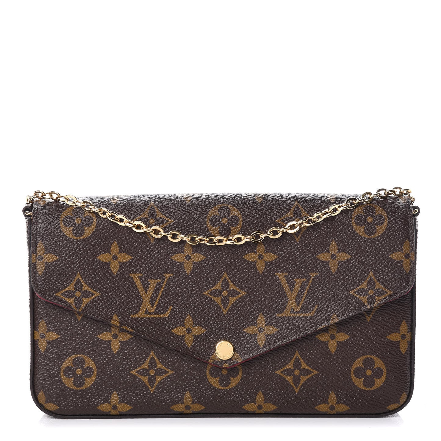 Monogram Pochette Felicie Chain Wallet Fuchsia
