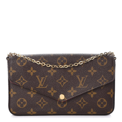 Louis Vuitton Monogram Pochette Felicie Chain Wallet Fuchsia 1 of 23