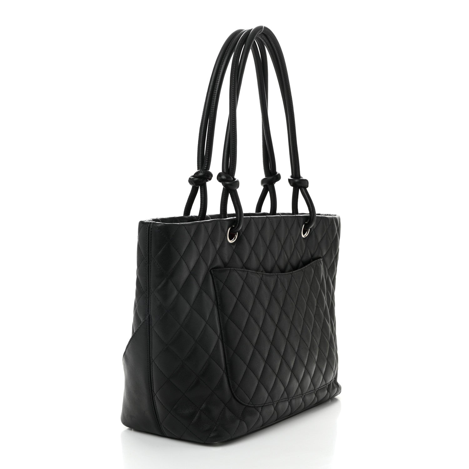 Chanel Calfskin Quilted Large Cambon Tote Black White 3 of 10
