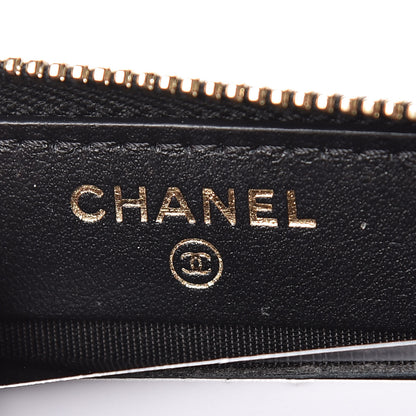 Chanel Caviar Quilted Small Filigree Zip Around Wallet Beige Black 6 of 9