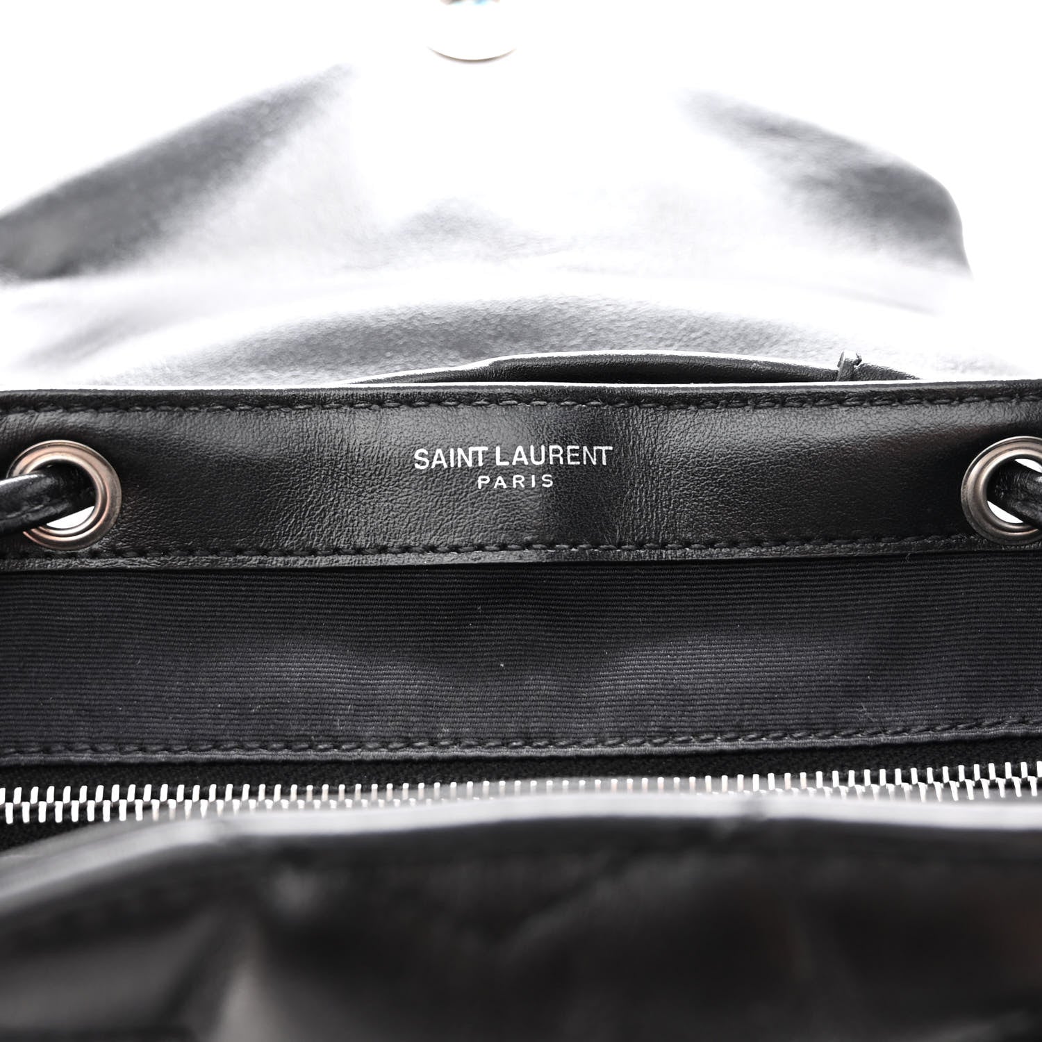 Saint Laurent Calfskin Y Quilted Monogram Small Loulou Backpack Black 7 of 10
