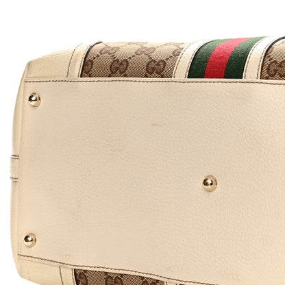 Gucci Monogram Web Large Treasure Boston Tote Beige 15 of 16