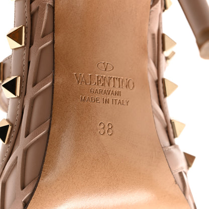 Valentino Garavani Calfskin Nappa Boudoir Rockstud Ankle Strap 100mm Pumps 38 Rose Cannelle 7 of 10