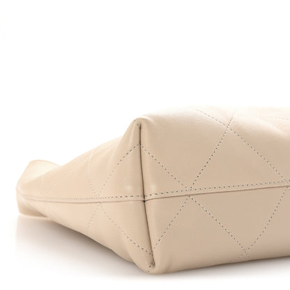 Chanel Shiny Lambskin Quilted Small Hobo Beige 9 of 11