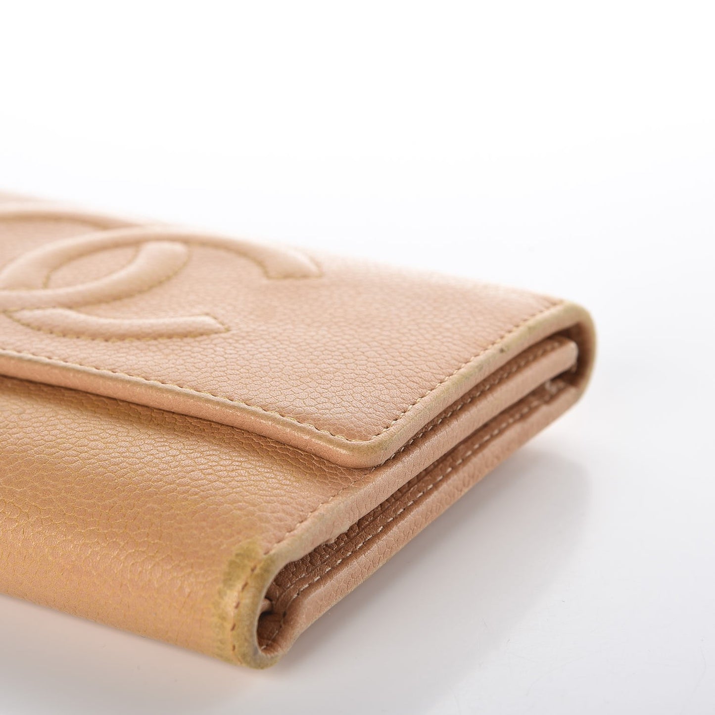 Caviar Timeless CC Flap Wallet Beige