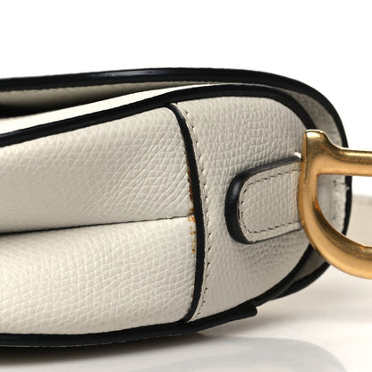 Christian Dior Grained Calfskin Mini Saddle Bag White 10 of 11