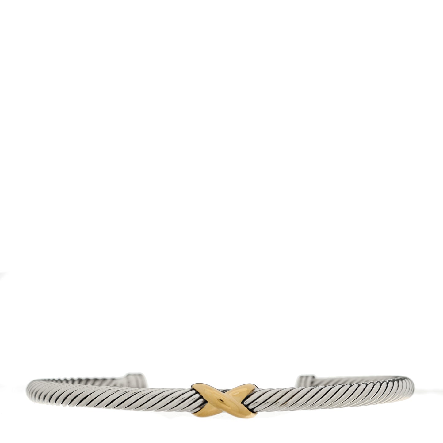 Sterling Silver 18K Yellow Gold 4mm X Station Cable Bracelet