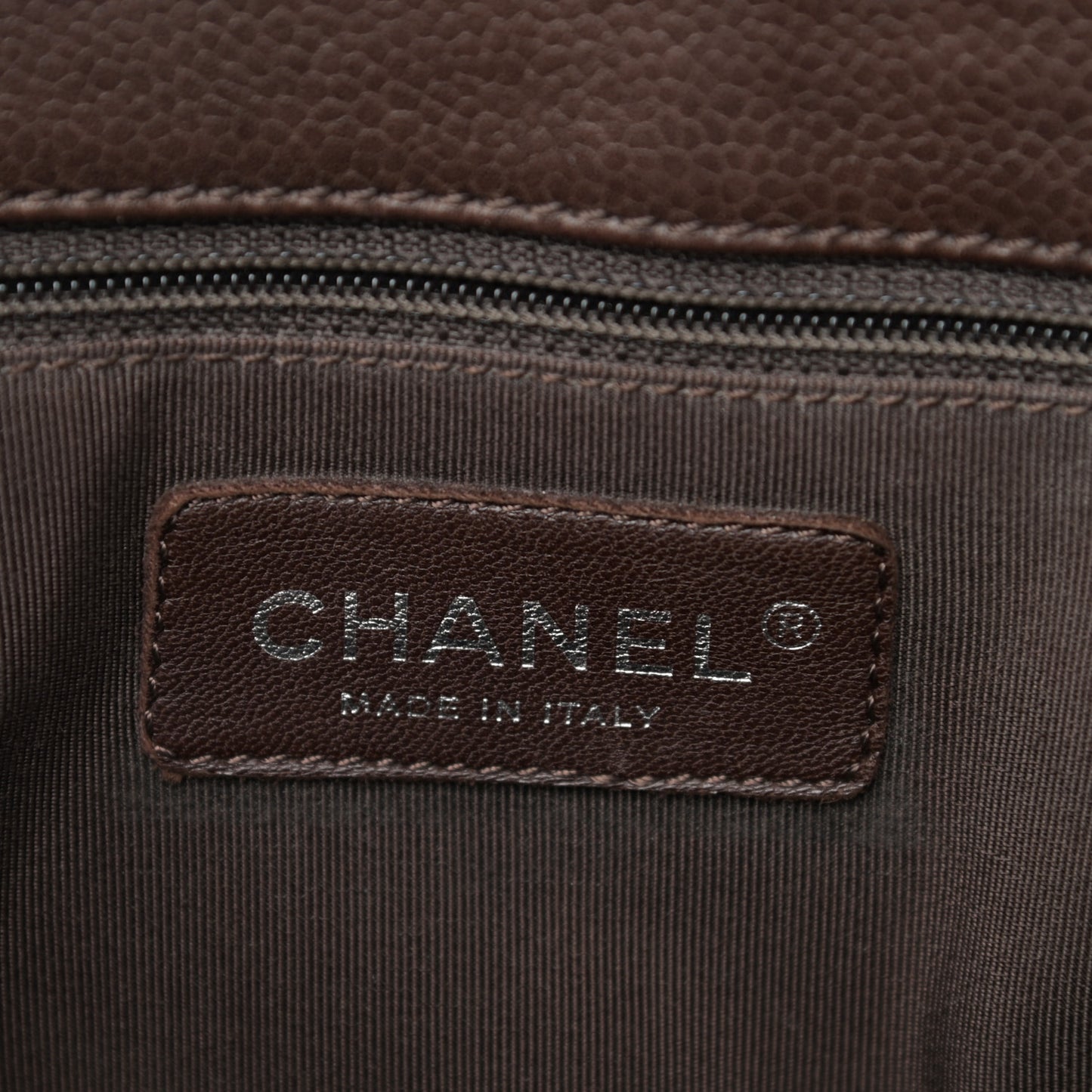 Caviar Quilted Grand Shopping Tote GST Brown