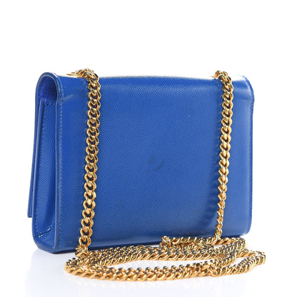 Saint Laurent Grain De Poudre Small Classic Monogram Kate Satchel Royal Blue 3 of 12