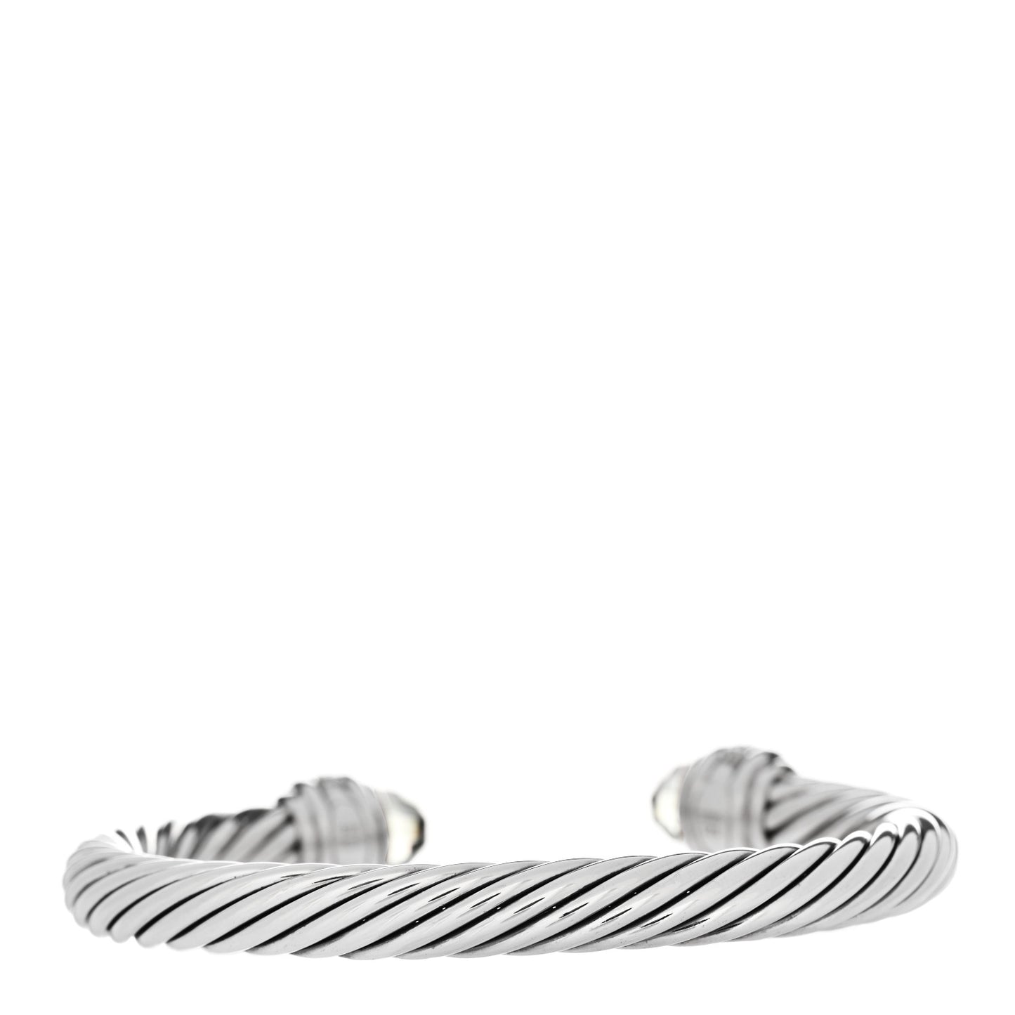 Sterling Silver Diamond Prasiolite 7mm Cable Classics Bracelet