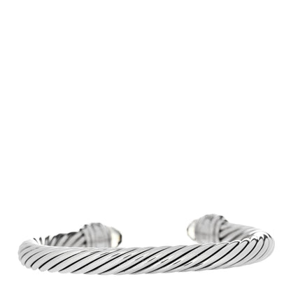 David Yurman Sterling Silver Diamond Prasiolite 7mm Cable Classics Bracelet 2 of 3