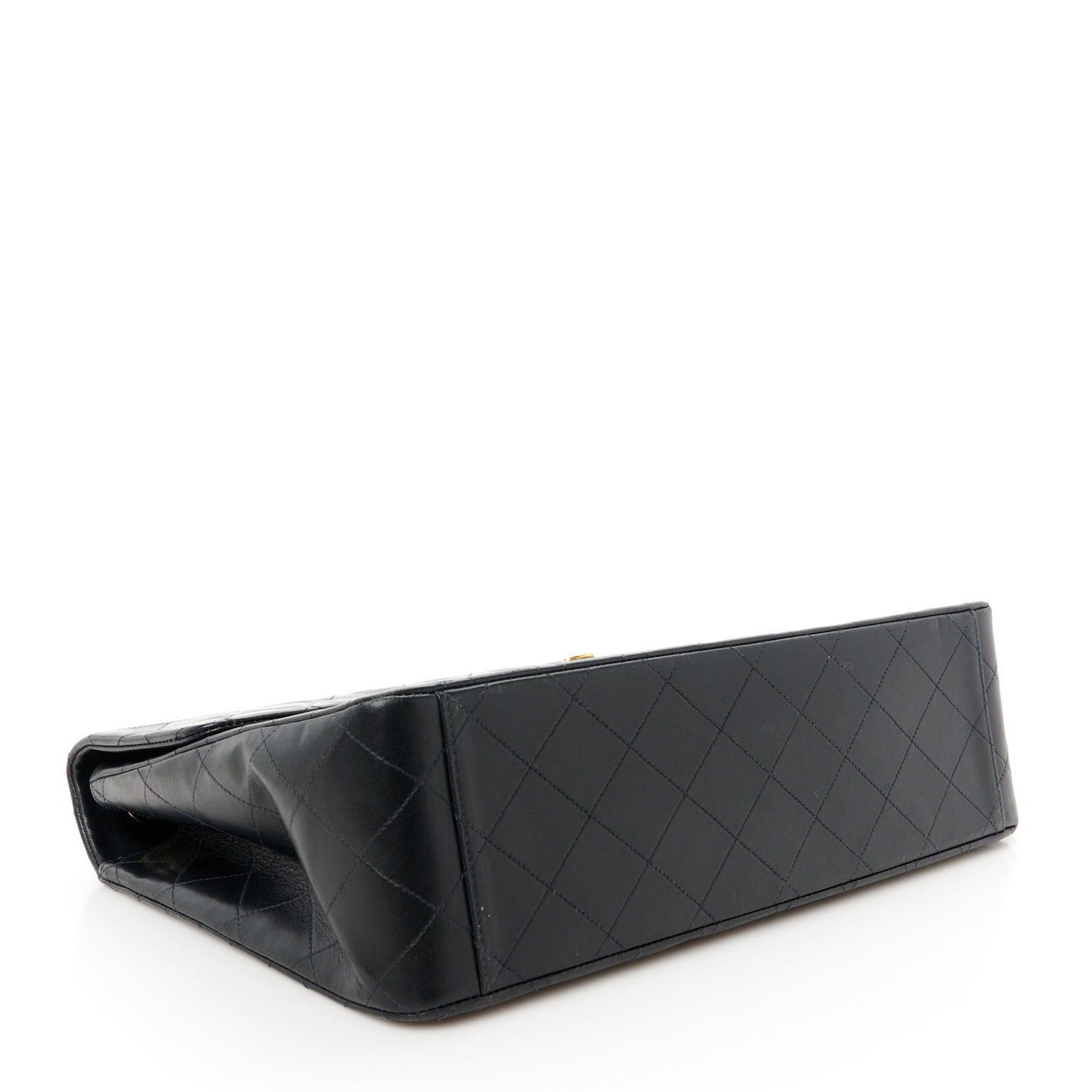 Lambskin Quilted XL Jumbo Single Flap Black