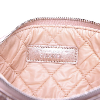 Chanel Metallic Lambskin Quilted Cosmetic Pouch Light Pink 7 of 8