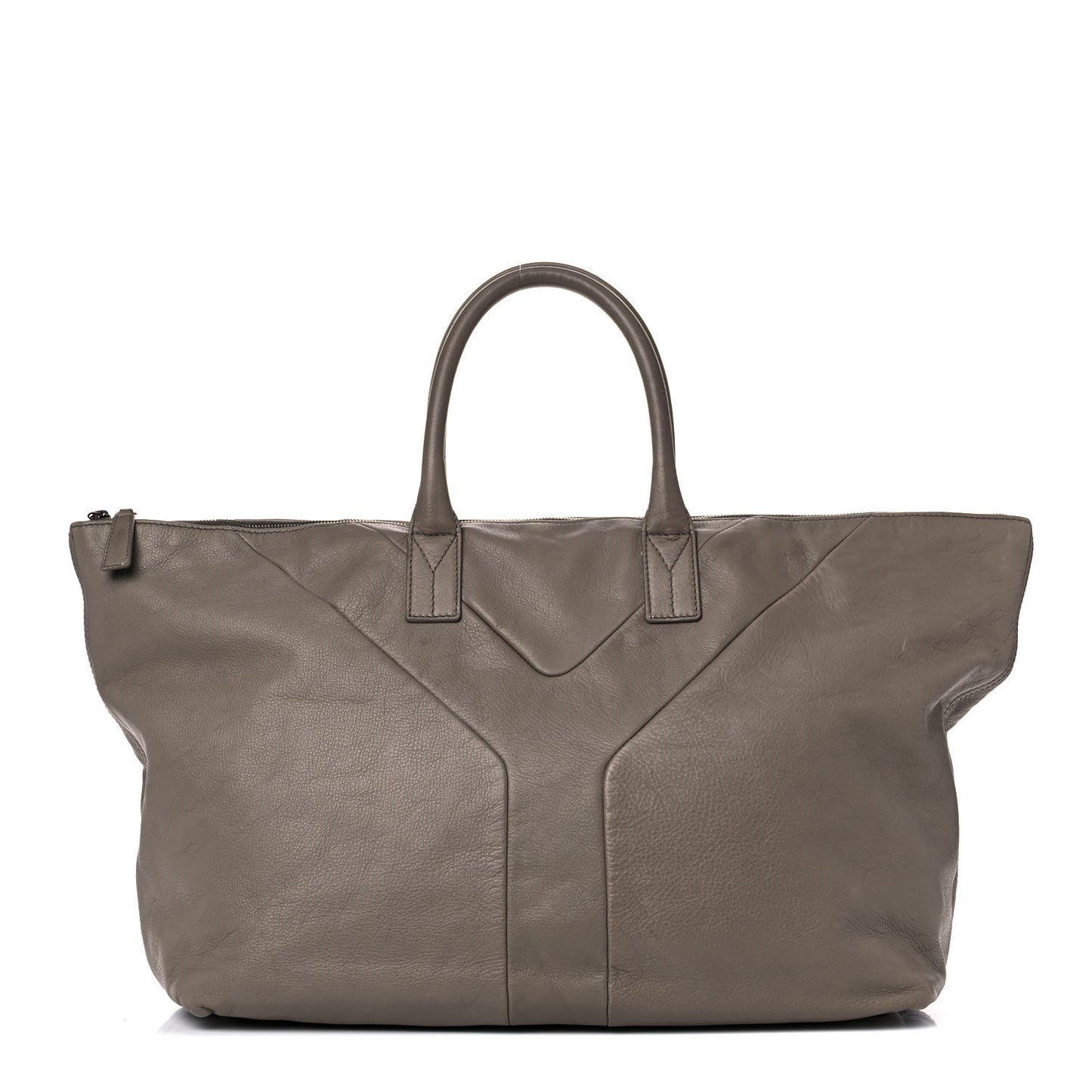 Calfskin Sac Hamptons Weekender Bag Taupe
