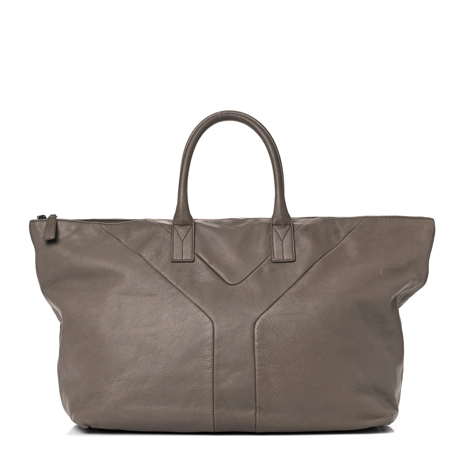 Saint Laurent Calfskin Sac Hamptons Weekender Bag Taupe 1 of 18