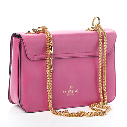 Valentino Garavani Shiny Nappa L'Amour Rockstud Shoulder Bag Fuxia 3 of 9