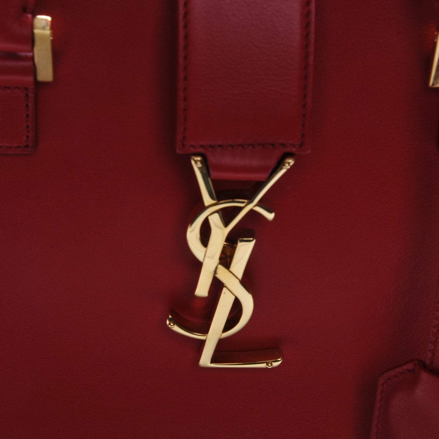 Calfskin Small Monogram Cabas Lipstick Red