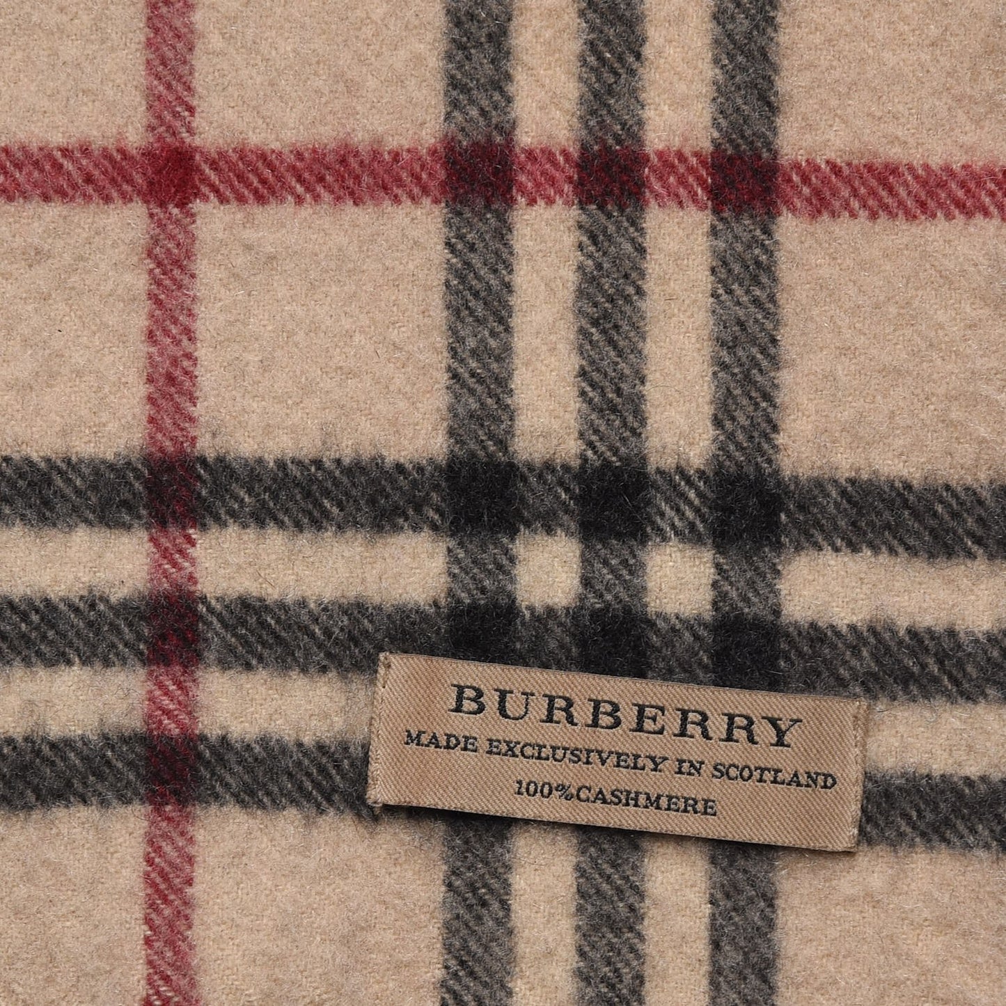 Cashmere House Check Scarf Camel