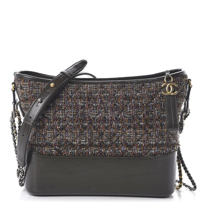 Chanel Tweed Calfskin Medium Gabrielle Hobo Brown 1 of 11