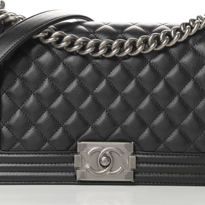 Chanel Caviar Quilted Medium Boy Flap Black 9 of 13