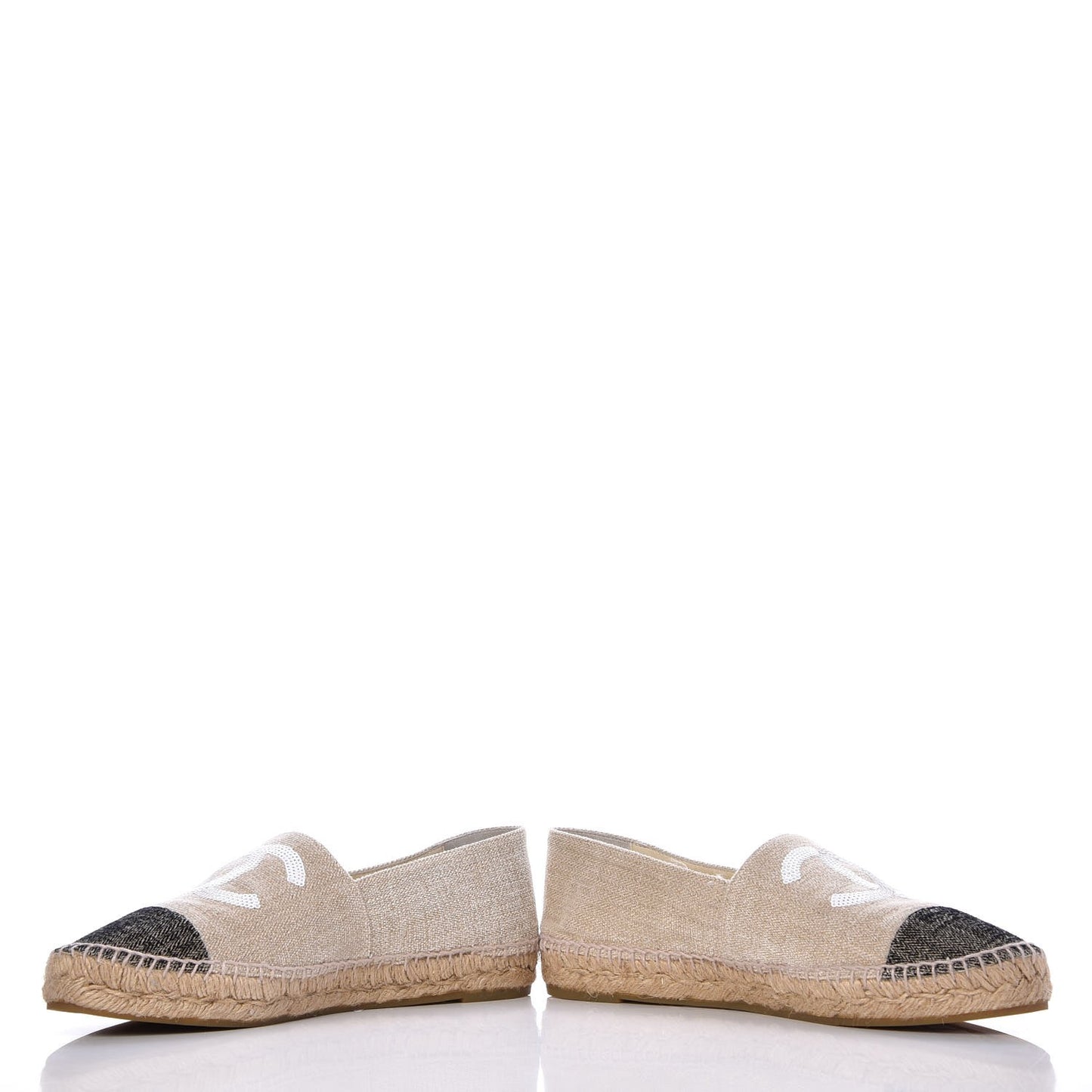 Toile Sequin CC Espadrilles 41 Beige Black