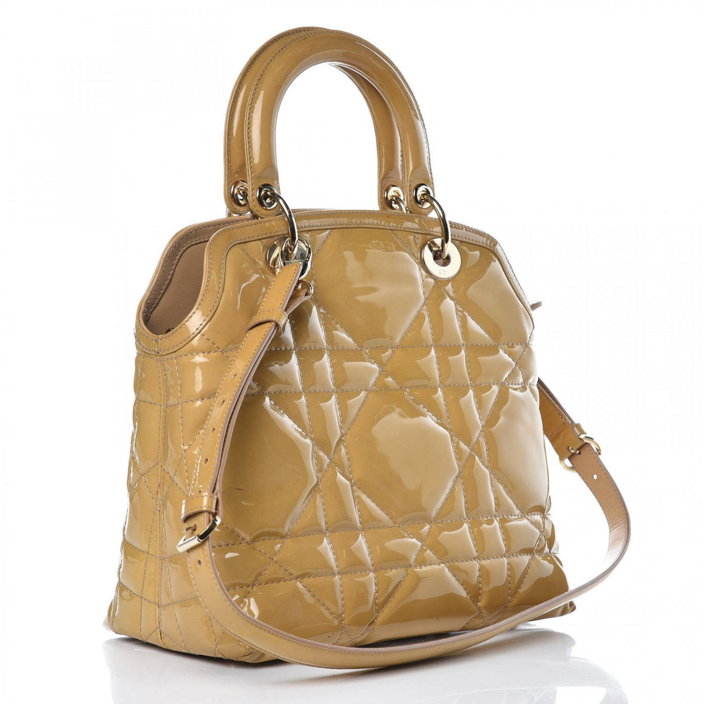 Patent Cannage Granville Small Tote Dark Beige