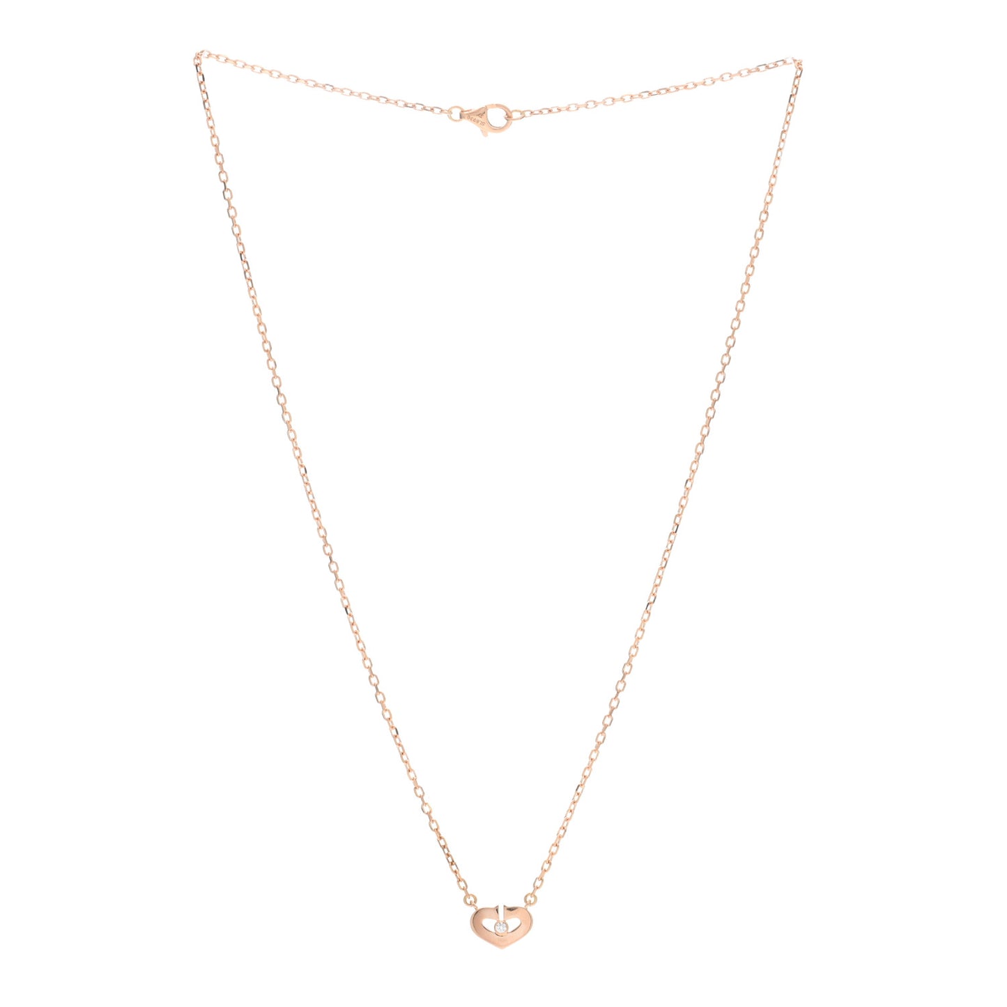 18K Pink Gold Diamond XS Hearts and Symbols Necklace