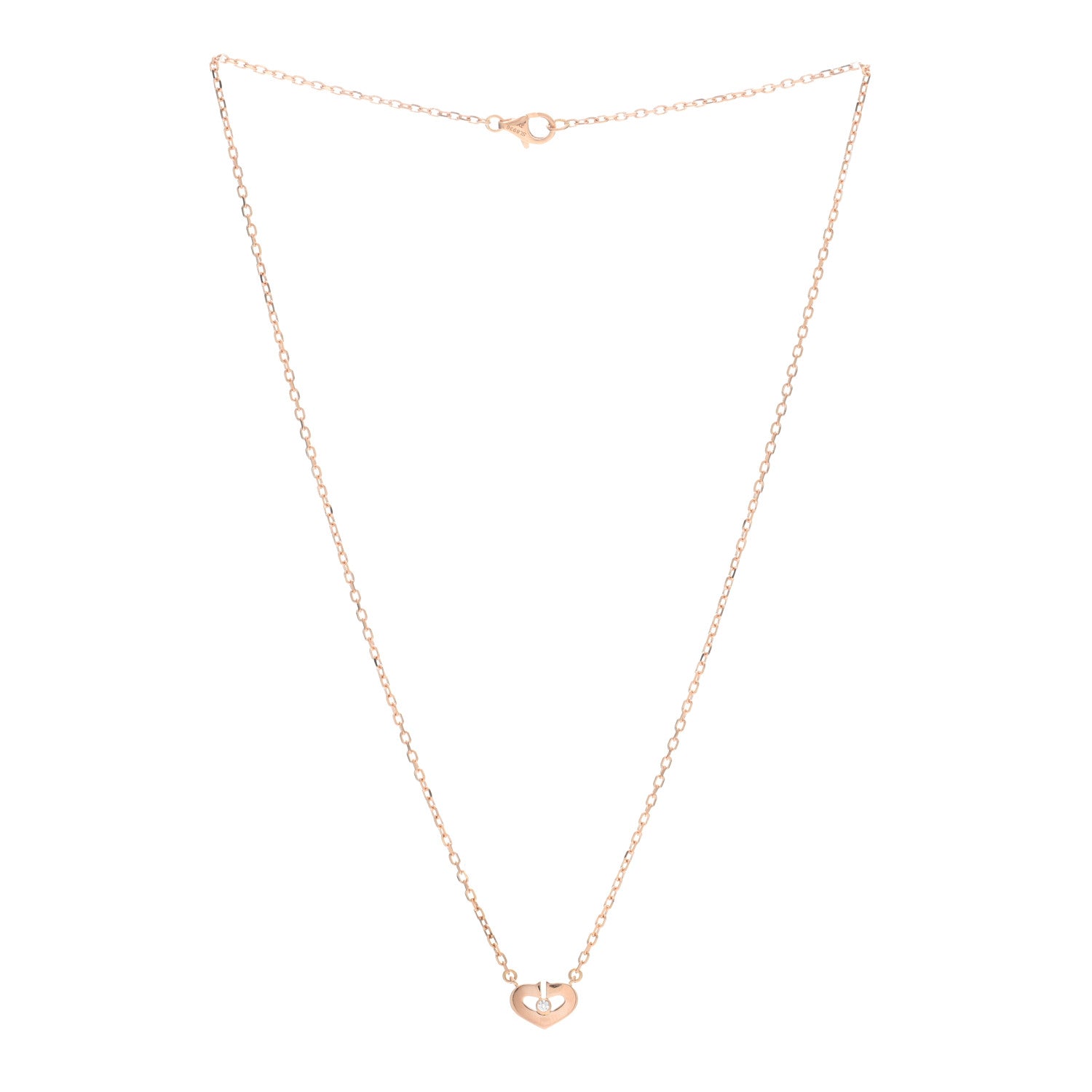 Cartier 18K Pink Gold Diamond XS Hearts and Symbols Necklace 2 of 5