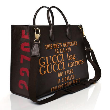 Gucci Textured Dollar Calfskin Gucci 100 Medium Tote Bag New Acero Multicolor 2 of 8
