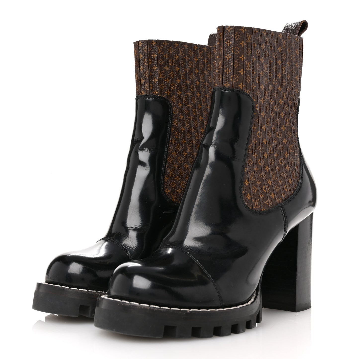 Patent Nano Monogram Ankle Star Trail Boots 37 Black