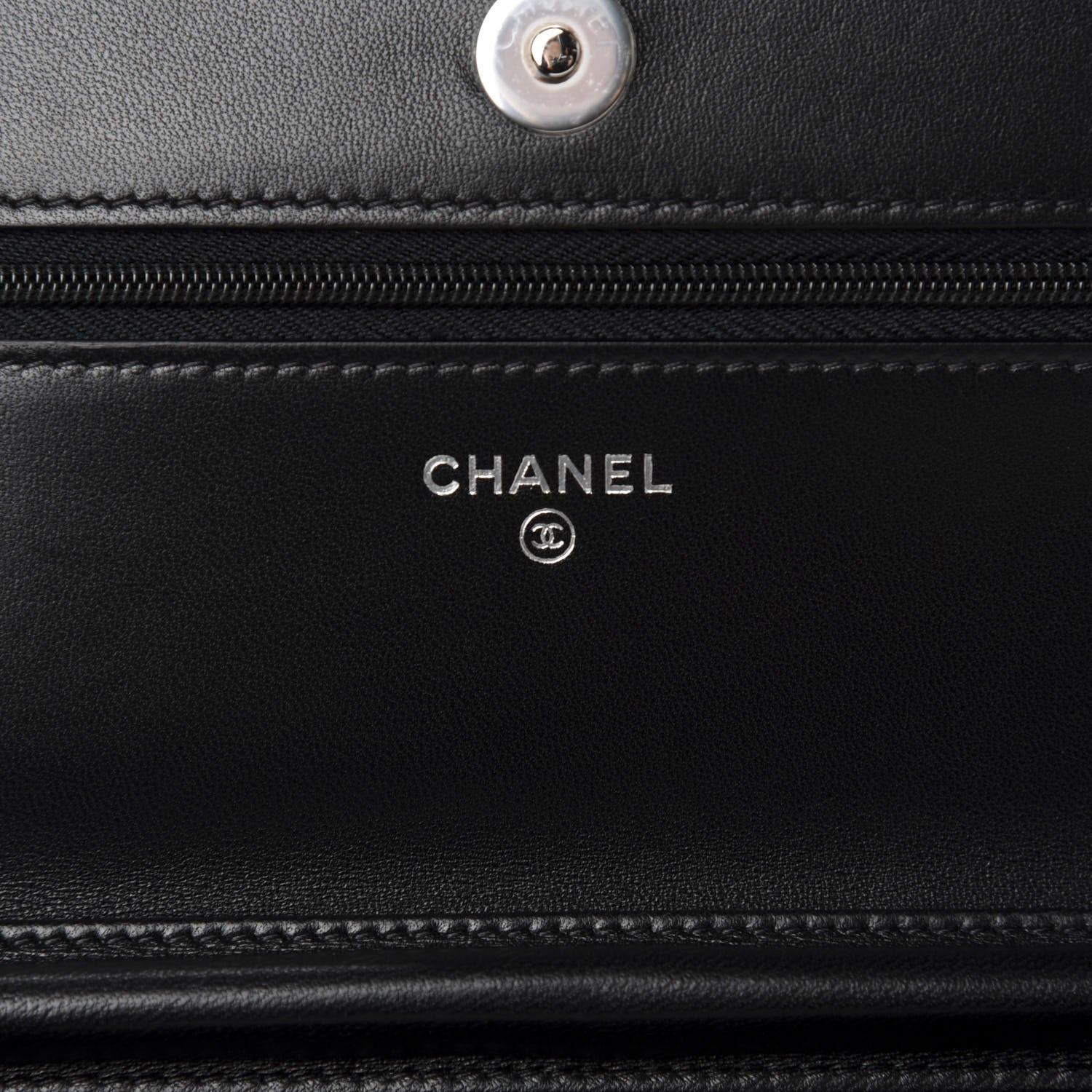 Chanel Lambskin Quilted Wallet On Chain WOC Black 8 of 12