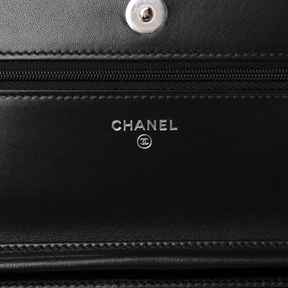 Chanel Lambskin Quilted Wallet On Chain WOC Black 8 of 12