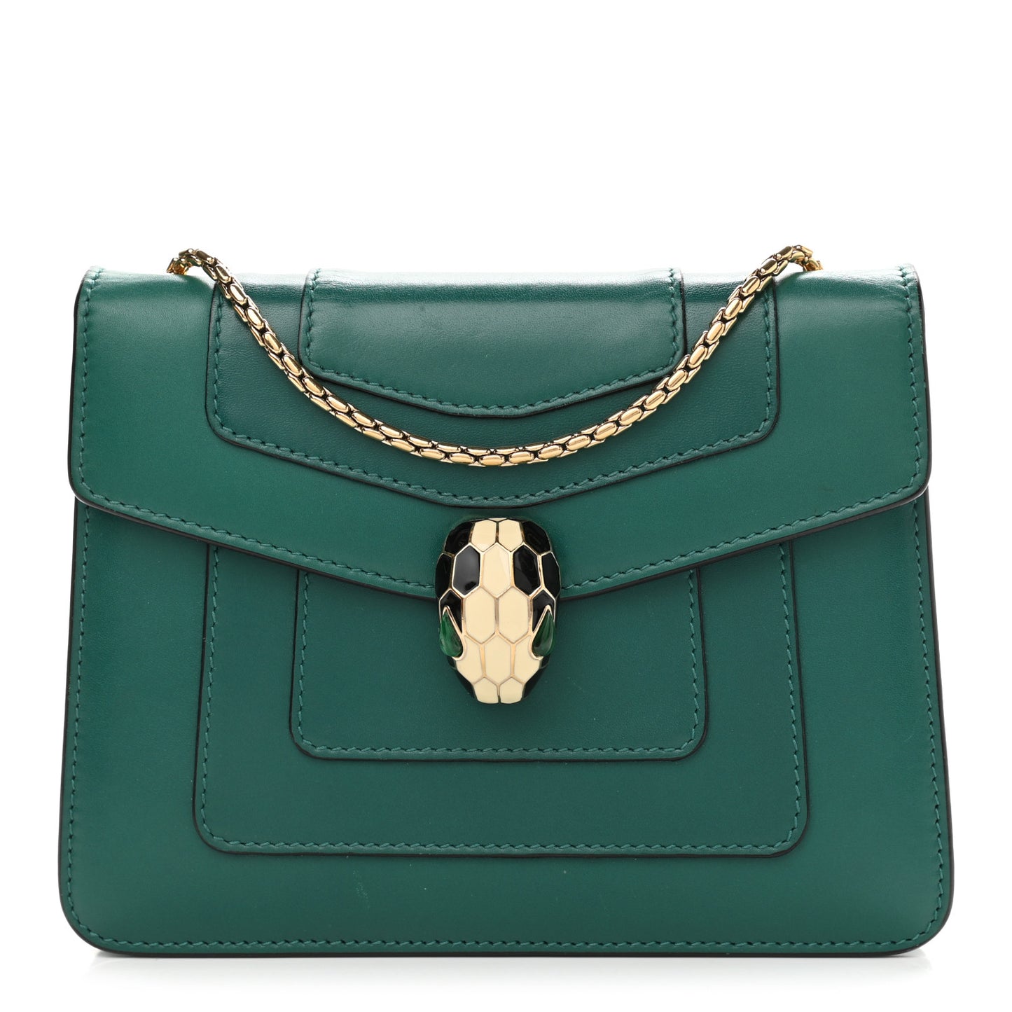 Calfskin Serpenti Forever Crossbody Bag Emerald Green