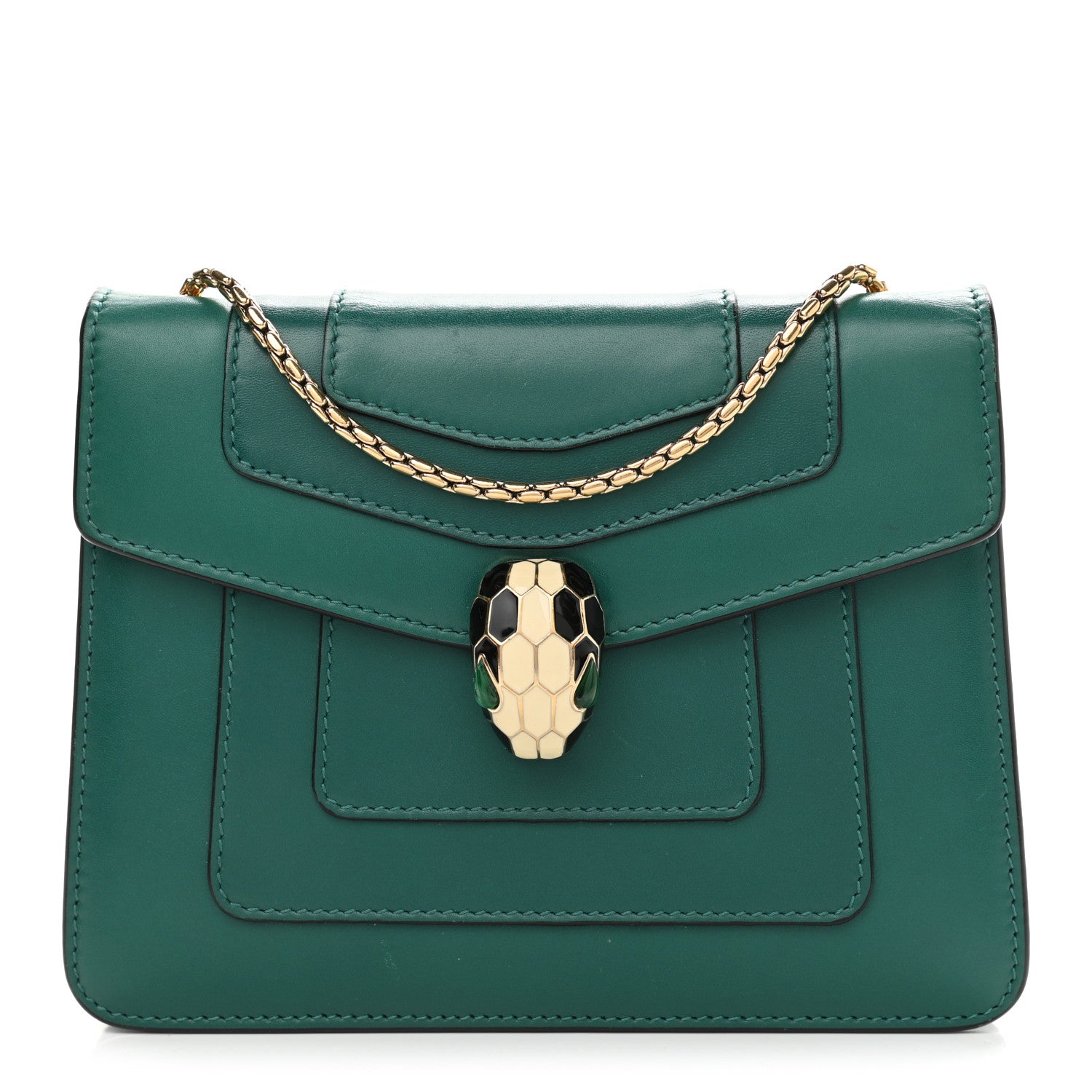Bulgari Calfskin Serpenti Forever Crossbody Bag Emerald Green 1 of 13