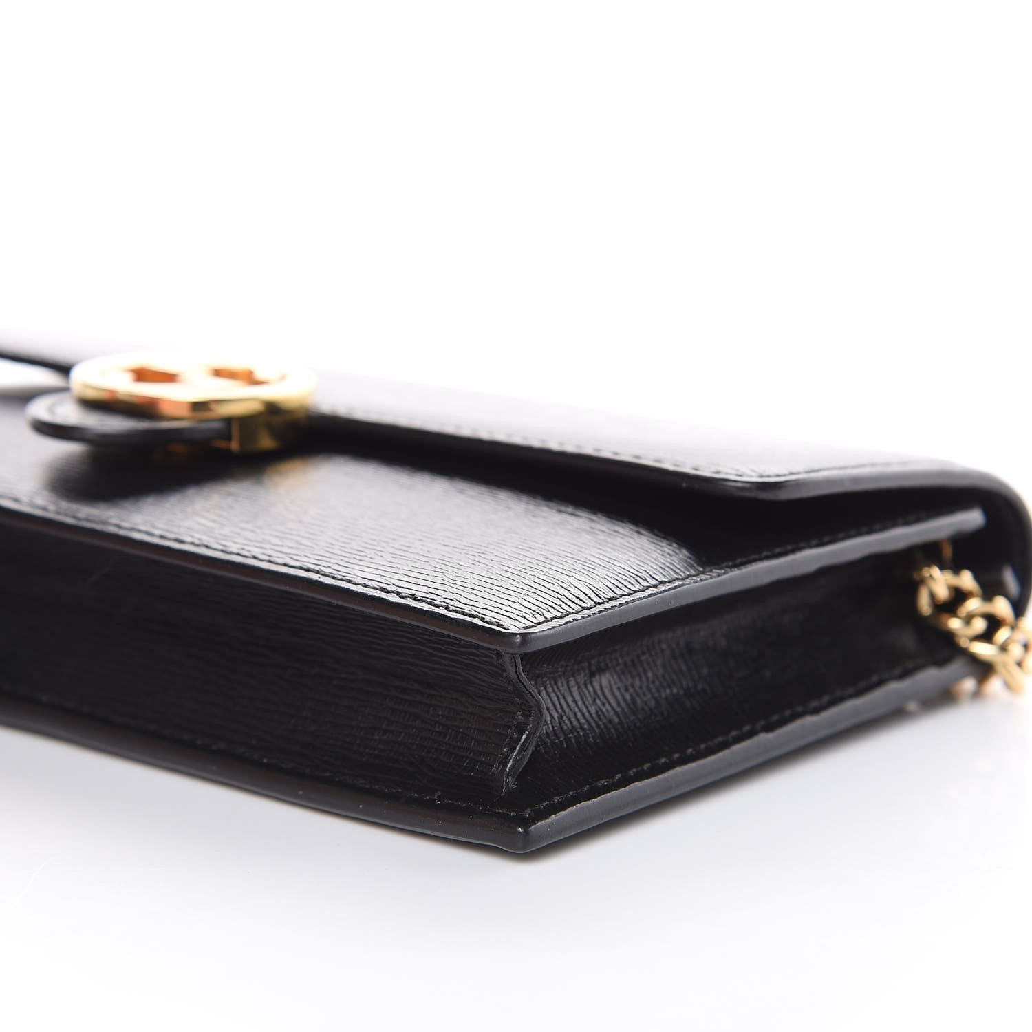 Gucci Textured Calfskin Icon Chain Wallet Black 8 of 9