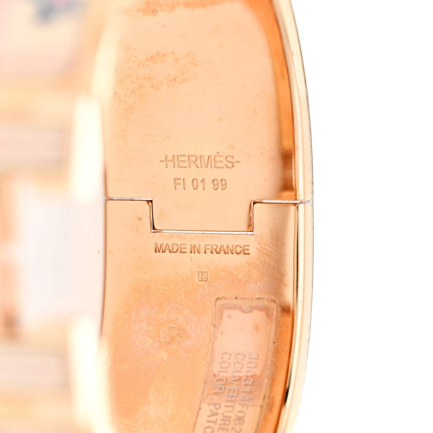 Hermes Enamel Couvertures et Tenues de Jour Wide Clic Clac H Bracelet PM Pannacotta 4 of 6