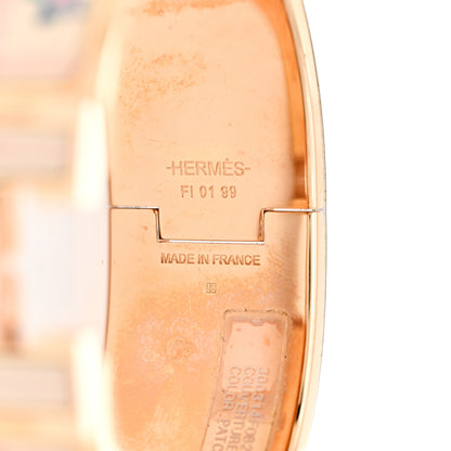 Hermes Enamel Couvertures et Tenues de Jour Wide Clic Clac H Bracelet PM Pannacotta 4 of 6