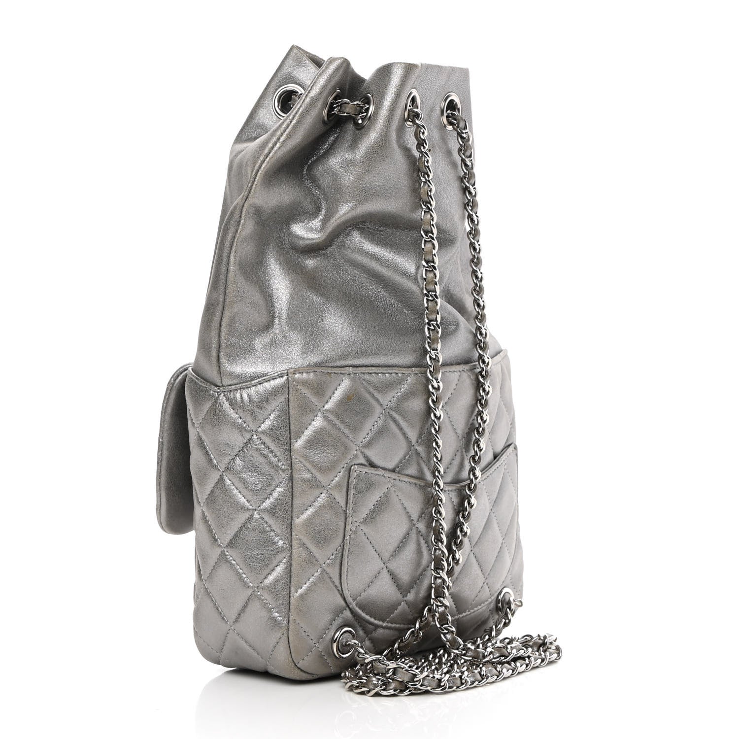Chanel Metallic Lambskin Quilted Small In Seoul Backpack Dark Silver 3 of 11