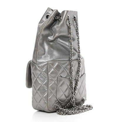 Chanel Metallic Lambskin Quilted Small In Seoul Backpack Dark Silver 3 of 11