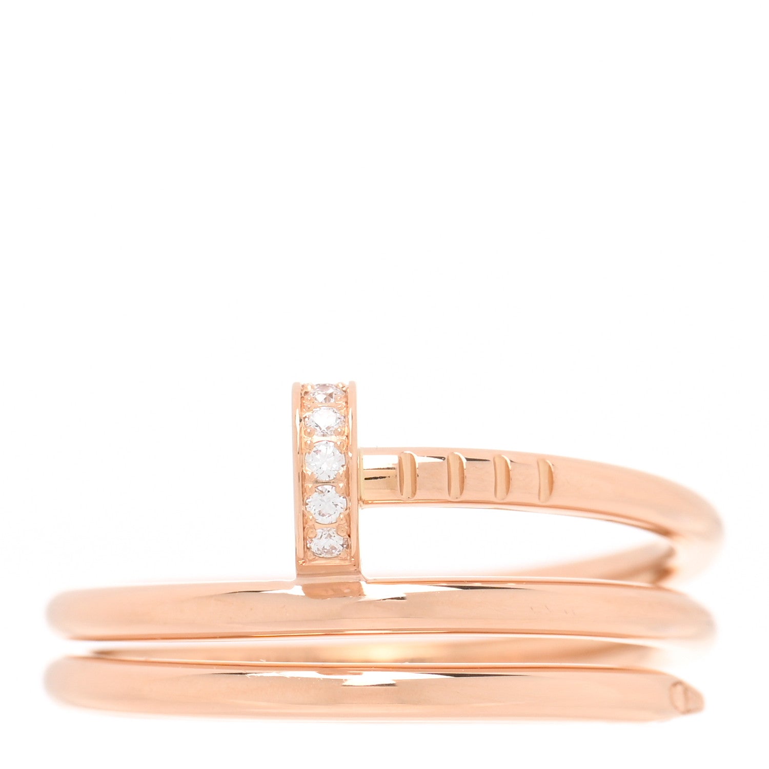Cartier 18K Yellow Gold Diamond Juste Un Clou Wrap Ring 58 8.25