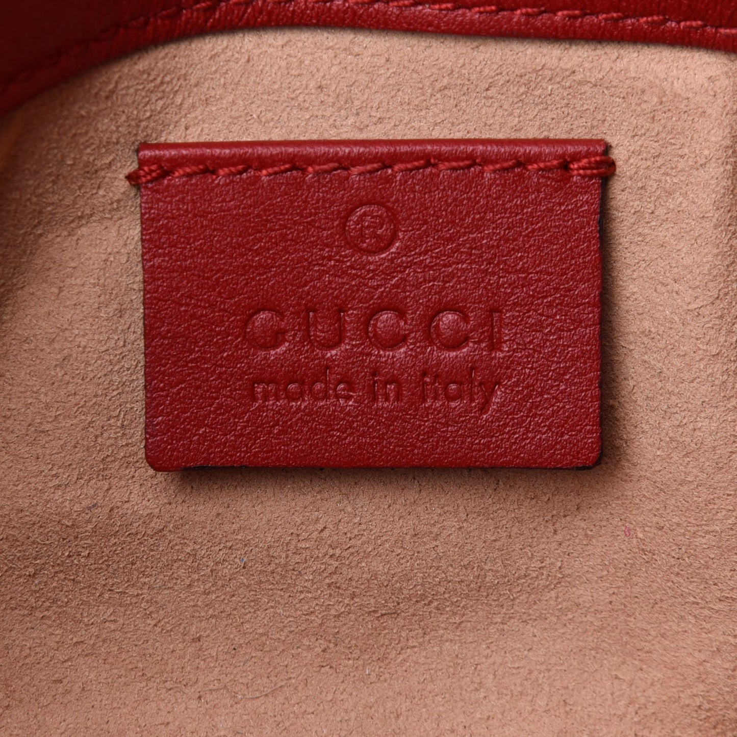 Calfskin Matelasse Super Mini GG Marmont Shoulder Bag Hibiscus Red